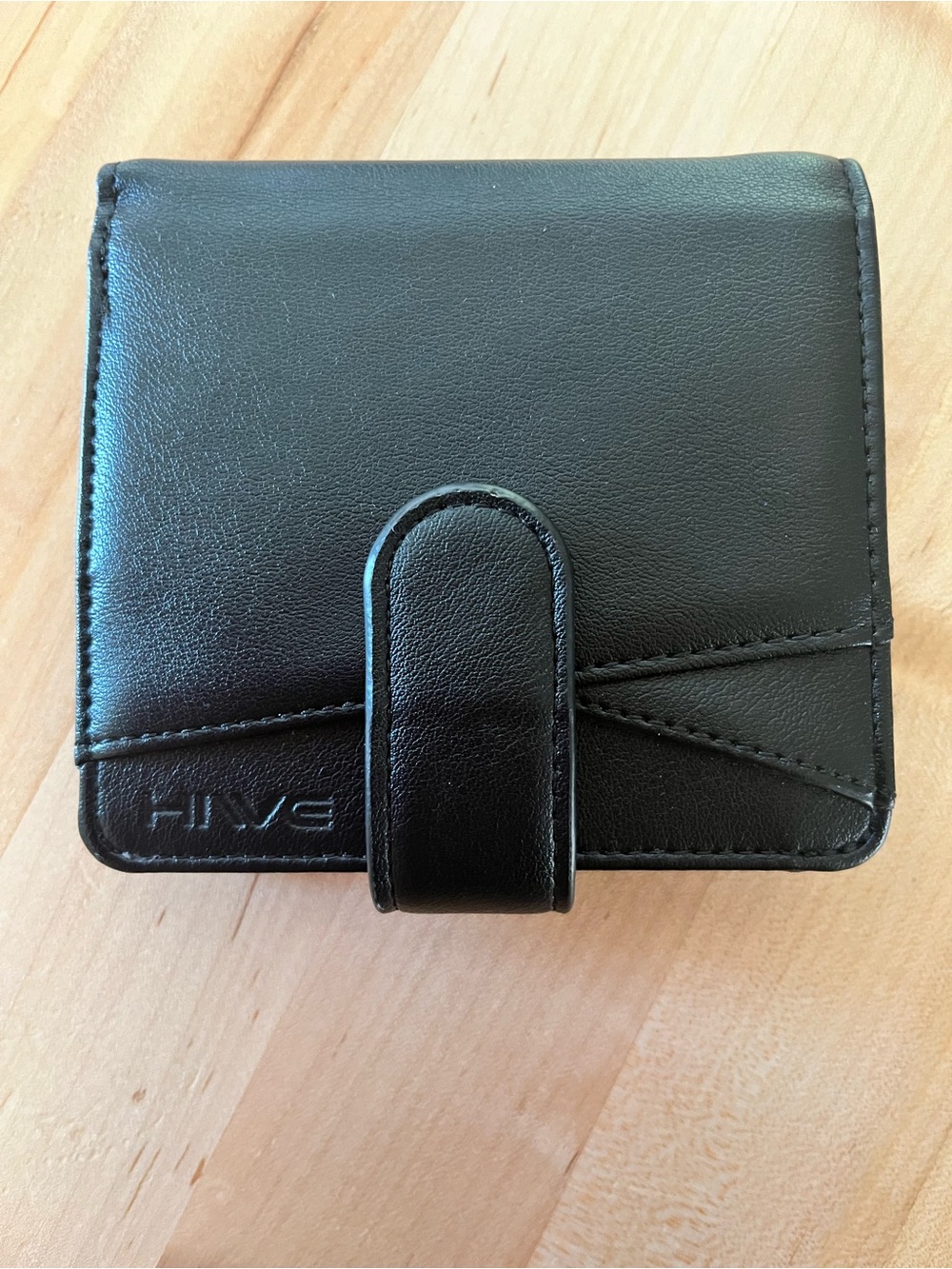 HIVE sleek black soft leather compact wallet, NWOT